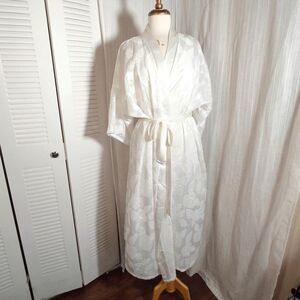 Lucie Ann Lingerie Size L  Women’s Vintage Sheer 2 Piece White Satin Sheer Set